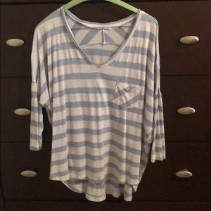 Striped 3/4 sleeve top